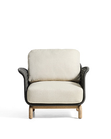 Уличное кресло Alipa из акации и веревки темно-серого цвета