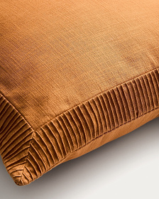 Чехол для подушки Luadia из оранжевого хлопка с плиссировкой, 50 x 50 см