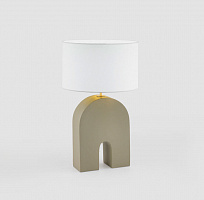 Настольная лампа Home золотой металл + белый абажур 801011/41