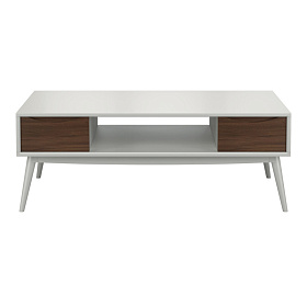 Журнальный столик SEVILLA белый лак/шпон ореха