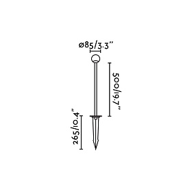 CUCA 500 Уличный маяк на штыке черный LED 3W 2700K