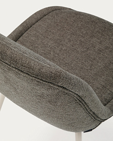 Стул Aimin из коричневой синели со стальными бежевыми ножками