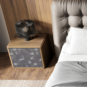 Прикроватная тумбочка Altea шпон ореха F, темно-серый матовый лак