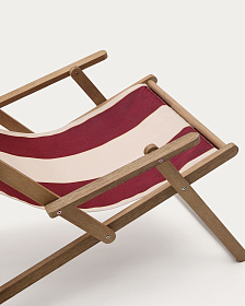 Vilara Складной шезлонг для улицы в полоску бордового и бежевого цвета