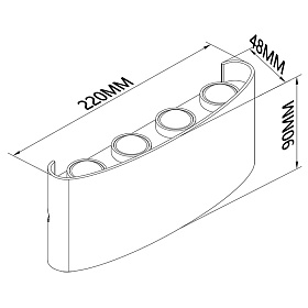 Настенный уличный светильник ARCS  7813