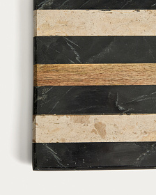 Сервировочная доска Surne из черного и бежевого мрамора 30 x 23 см
