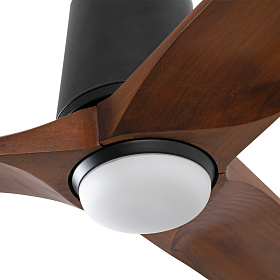 Потолочный вентилятор HEYWOOD TUB L Ш1320 черный/орех 3P LED 10W TUYA