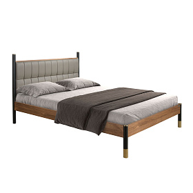 Кровать 7169 из темно-серой экокожи для матраса 150×200