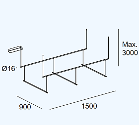 Подвес Tubs Modular Track with 3 Lineal 900mm 00-A188-05-M1