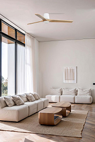 Потолочный вентилятор HEYWOOD TUB L Ш1320 белый/сосна 3P LED 10W TUYA