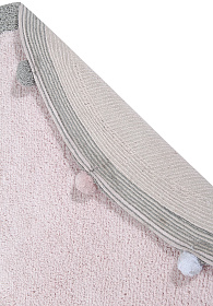 Ковер с помпонами розовый 120D