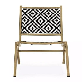 Кресло для террасы Mirta черно-белое