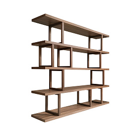 Прямоугольный стеллаж 3294 из орехового дерева