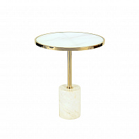 Столик приставной Dekala Ø46 белый/золотой