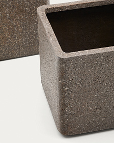 Набор из 2 кашпо Minoa коричневого цвета из песчаника 44 x 44 см