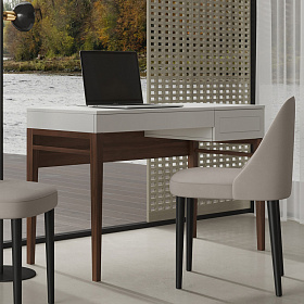 Письменный стол MARBELLA шпон ореха F, матовый лак RAL9002