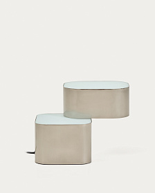 Настольная лампа Tanden из серого металла с матовой отделкой