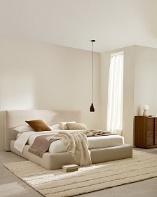 Кровать Blok бежевая со съемными чехлами под матрас 180 х 200 см