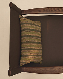 Чехол для подушки Dorevi из жаккарда в зеленую полоску 40 x 60 см