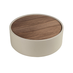 Журнальный столик 2164 из орехового дерева и песочной экокожи