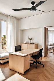 Потолочный вентилятор CRUISER L Ш1320MM черный 3 PALAS 18W LED DIM TUYA