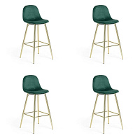 4 барных стула Nilson (комплект) темно-зеленый бархат