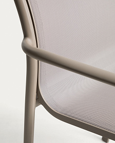 Уличный стул Luri из алюминия цвета таупе и бежевого текстиля