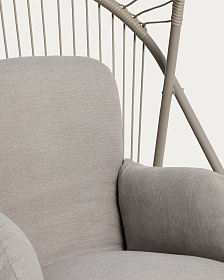 Подвесное кресло Livadi из стали и веревки бежевого цвета