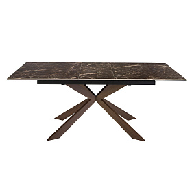 Обеденный стол 1121/MC19144DT из керамики и стали с отделкой под орех