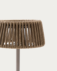 Настольная лампа Aldet из серого веревочного шнура на солнечной батарее