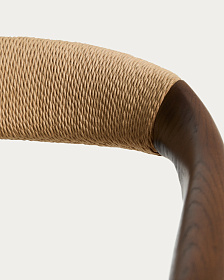 Уличный стул Derile из массива дуба в отделке орех и бежевой веревки