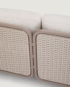 Уличный 3-местный диван Sedalis из алюминия и веревки серого цвета 210 см