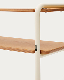 Стеллаж из ясеневого шпона цвета Tinn с бежевой металлической конструкцией, 70 x 60