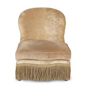 Бежевое бархатное кресло Velvet