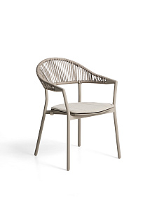 Уличный стул Alimia из бежевого алюминия с бежевой веревкой