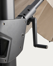 Бежевый консольный зонт Noli с графитовой алюминиевой конструкцией, 300 x 300 см