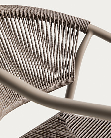 Уличный стул Livadia из алюминия цвета таупе и веревки