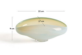 Ваза Nodila из белого стекла, 23 x 16,5 см