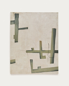 Fida Зеленый абстрактный холст 180 x 140 см