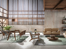 Обеденный стул 4115/DC-S197A из ткани и орехового шпона