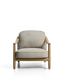 Уличное кресло Elunda из тикового дерева и бежевой веревки