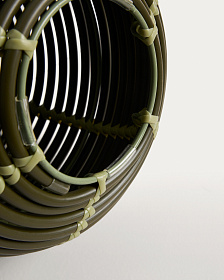 Настольная лампа Garoina на солнечных батареях из зеленого искусственного ротанга, 25 см