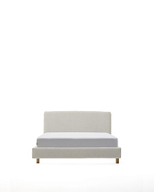 Кровать Valma из жемчужного шенилла со съемным чехлом для матраса 90 x 200 см