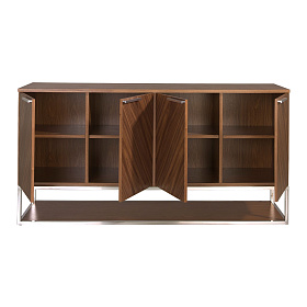 Сервант 3233/MK1502A из ореха и хромированной стали