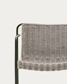 Стул Maurina из оцинкованной стали зеленого цвета и экрю и серым шнуром