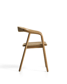 Уличный стул Derile из массива дуба в натуральной отделке и бежевой веревки