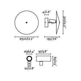 Настенный светильник CLAP черный LED 6W 3000K 38° C/PLAT S