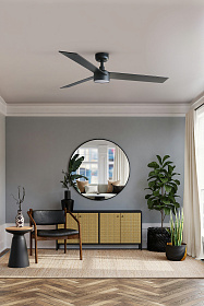 Потолочный вентилятор RUDDER L 3 Ш1320 черный/орех 3 P LED DIM TUYA