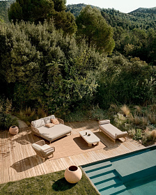 Кресло Catalina из бежевой веревки и массива акации