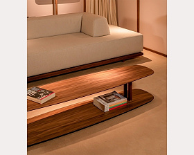 Журнальный столик Axis орех/латунь